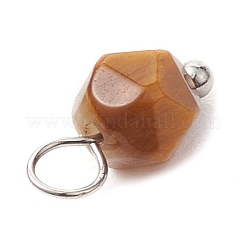 Faceted Natural Mixed Gemstone Star Cut Round Charms&nbsp;PALLOY-JF02723-01