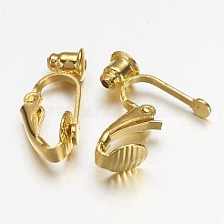Brass Clip-on Earring Converters Findings&nbsp;X-KK-Q115-G
