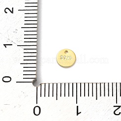 スターリングシルバー チェーン エクステンダー ドロップ 925 個  ゴールドカラー  フラットラウンド  5x0.5mm  穴：2mm&nbsp;STER-R010-03G-02