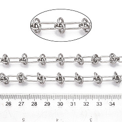 結び目のあるリンクチェーンが付いた鉄の楕円形  溶接されていない  スプールで  プラチナ  12.5x5.5x1mm  約32.81フィート（10m）/ロール&nbsp;CH-N004-14P