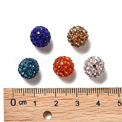 Glass Rhinestone Clay Pave Round Beads&nbsp;RB-K045-10mm-M