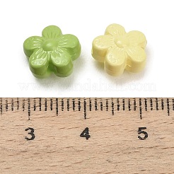 不透明なアクリルビーズ  花  ミックスカラー  10x10.5x5.5mm  穴：1.6mm&nbsp;OACR-D043-04