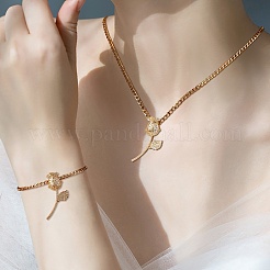 5個真鍮マイクロパヴェクリアキュービックジルコニアペンダント  ニッケルフリー  花  16KGP本金メッキ  35x16x8mm  穴：3x6mm&nbsp;ZIRC-SZ0002-53