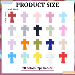 40Pcs 20 Colors Food Grade Eco-Friendly Silicone Focal Beads&nbsp;SIL-ME0001-14