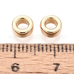 真鍮ビーズ  ロンデル  イオンプレーティング（ip）  18KGP本金メッキ  5.5x3mm  穴：2.5mm&nbsp;KK-T080-93G