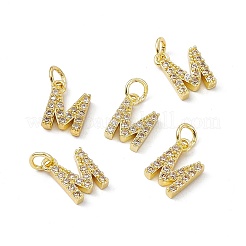 Real 18K Gold Plated Brass Micro Pave Clear Cubic Zirconia Charms&nbsp;KK-E068-VB452-M