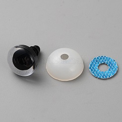 プラスチッククラフト人形の目  安全の目  スペーサー付き  DIY人形製作用品  ディープスカイブルー  21x18.5mm&nbsp;DIY-TAC0016-55I