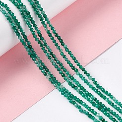天然石ホワイトジェイドビーズ連売り  染め  ラウンド  シーグリーン  2.5~3mm  穴：0.7mm  約131個/連  15.75インチ（40cm）&nbsp;G-C247-02D