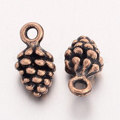 合金のチベット風チャーム  カドミウムフリー＆ニッケルフリー＆鉛フリー  赤銅色  松かさ  13x7x5.5mm  穴：2mm&nbsp;S-TIBEP-ZA10-0909Y-R