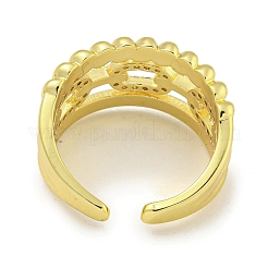 Rack Plating Brass Micro Pave Cubic Zirconia Cable Chain Open Cuff Rings for Women&nbsp;RJEW-I104-09G