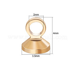 真鍮製ペンダントベイル  長持ちメッキ  18KGP本金メッキ  4x3.5mm  穴：2mm  20個/セット&nbsp;KK-BC0003-85G