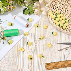 30Pcs Pineapple Resin Shank Buttons&nbsp;BUTT-CP0001-19