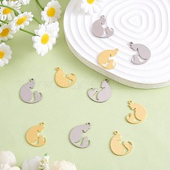 20Pcs 2 Colors 304 Stainless Steel Pendants&nbsp;STAS-SZ0003-15