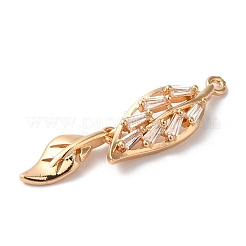 真鍮とガラスのペンダント  花  ゴールドカラー  20x7x4mm  穴：1.2mm&nbsp;KK-C062-096G