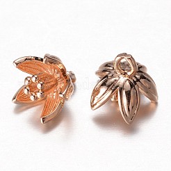 真鍮製チャーム  カドミウムフリー＆鉛フリー  花  ミックスカラー  8x9mm  穴：1.5mm&nbsp;X-KK-N0099-003