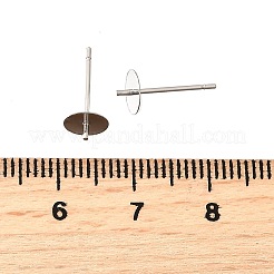 304ステンレススチールスタッドピアス金具  プラチナ  14x6mm&nbsp;STAS-D370-02P-03