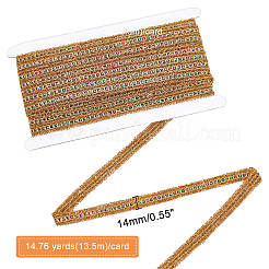 メタリックポリエステルリボン  ガーメントアクセサリー  カラフル  1/2インチ（14mm）  約14.76ヤード（13.5m）/カード&nbsp;OCOR-WH0065-15A