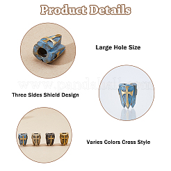 4Pcs 4 Styles Brass European Beads&nbsp;KK-HS0002-03