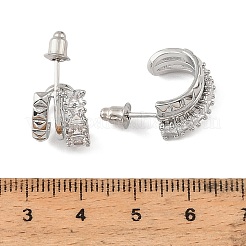 Brass Rhinestone Stud Earrings&nbsp;RB-Z001-01P