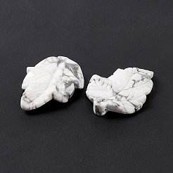 天然石ハウライトペンダント  葉のチャーム  41.5x25~26x5mm  穴：0.8mm&nbsp;G-I336-01-25