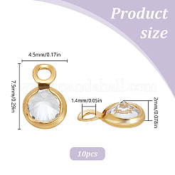 10Pcs Brass Edge & Loop Micro Pave Clear Cubic Zirconia Charms&nbsp;KK-LP0001-33
