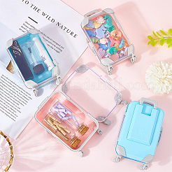 4個 2色 ミニプラスチックスーツケース 包装収納ボックス キャンディ小物用  ミックスカラー  13x7.9x3.6cm  2個/カラー&nbsp;CON-SP0001-26A