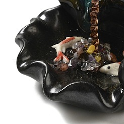 宝石チップツリーデコレーション  セラミック香炉ベース銅線風水エネルギー石ギフト家庭用デスクトップ装飾  110x103x110mm&nbsp;AJEW-P120-A02