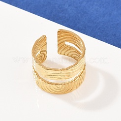 304 Stainless Steel Cuff Open Rings for Women&nbsp;LS-RJEW-H255-01G-06