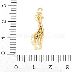 Brass Micro Pave Cubic Zirconia Pendants&nbsp;KK-D258-27G