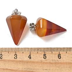 天然赤瑪瑙のペンダント  201ステンレススチール製金具付き  コーン  25x15mm  穴：4x7mm&nbsp;G-B127-13P-01