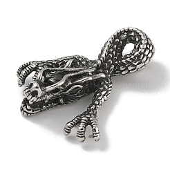 304ステンレスペンダント  大きなドラゴンチャーム  アンティークシルバー  44.5x35x11.5mm  穴：8.5x5.5mm&nbsp;STAS-Z097-03AS