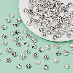 120Pcs 4 Styles Tibetan Style Alloy Beads&nbsp;FIND-FH0011-15
