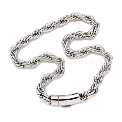 10MM 304 Stainless Steel Rope Chain Necklaces&nbsp;NJEW-C099-07A-P