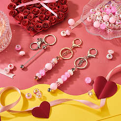 Valentine's Day DIY Beadable Keychain Making Kit&nbsp;DIY-TA0006-66