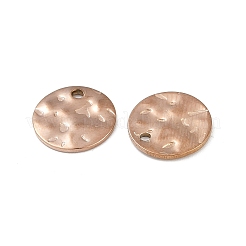 304 Stainless Steel Textured Disc Charms&nbsp;STAS-Q336-11C-RG