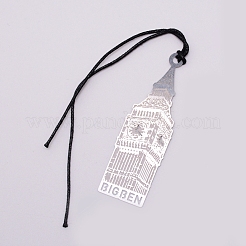 ステンレス製のブックマーク  ロンドンのビッグベン  ステンレス鋼色  177x20x1.5mm&nbsp;STAS-WH0015-47P