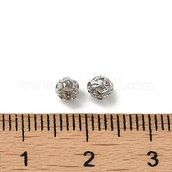 真鍮中空スペーサービーズ  ラウンド  プラチナメッキ  4mm  穴：1.6mm&nbsp;KK-P249-03A-P