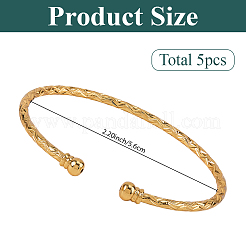 5Pcs Zinc Alloy Open Cuff Bangles&nbsp;BJEW-SC0001-70