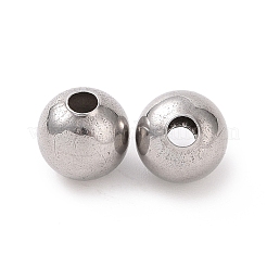 変色しない304ステンレススチール製ラウンドビーズ  ステンレス鋼色  8mm  穴：2.5mm&nbsp;X-STAS-F285-01P