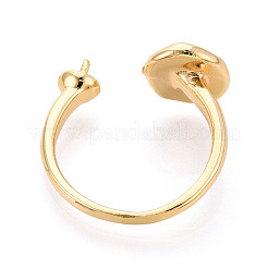 Flat Round Brass Cup Peg Ring Settings&nbsp;KK-N274-27G