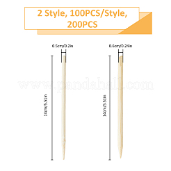 レインボースクラッチペーパーアート用竹ペン200本、2スタイル  ミックスカラー  14x5~6mm  100個/スタイル&nbsp;AJEW-FH0004-44
