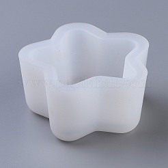 DIY植木鉢シリコンモールド  レジン型  UVレジン用  エポキシ樹脂ジュエリー作り  スター  ホワイト  65x65x35mm  内径：50x56mm&nbsp;DIY-P010-46