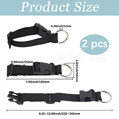 PP 調節可能な荷物ストラップ  荷物ケースのラチェットタイ  プラスチック留め具とゲートリング留め具付き  ブラック  235~345x41x14mm&nbsp;AJEW-WH20017-07B