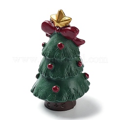 クリスマス動物樹脂彫刻飾り  ホームデスクトップの装飾用  クリスマスツリー  35x37x63mm&nbsp;RESI-K025-01K