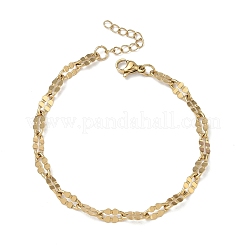 304 Stainless Steel Dapped Chains Bracelets for Women&nbsp;BJEW-D466-08B-G