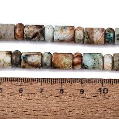 天然クリソコラとラピスラズリビーズ連売り  バレル＆ロンデル  8x10mm  穴：0.9~1.2mm  約50~52個/連  14.57~15.35インチ（37~39cm）  ロンデル：8x4.5~5mm&nbsp;G-Q616-09I