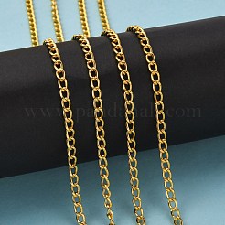 アイアン製ツイストチェーンカーブチェーン  溶接されていない  ゴールドカラー  スプールで  リンク：4x6mm  厚さ1mm  約164.04フィート（50m）/ロール&nbsp;CHS007Y-G