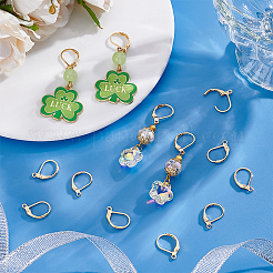 真鍮フレンチフックピアスのパーツ200個。  水平ループ付き  24KGP本金メッキ  15.6x10x2mm  穴：1.4mm  ピン：0.8mm&nbsp;KK-BBC0024-36G