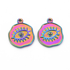 Rainbow Color 201 Stainless Steel Pendant Rhinestone Settings&nbsp;STAS-S119-033