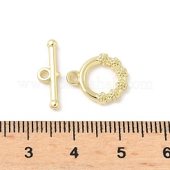 合金マンテル  カドミウムフリー＆鉛フリー  ラックめっき  花と環  ゴールドカラー  リング：14x11.5x2.5mm  穴：1.4mm  バー：5x16.5x2.5mm  穴：1.4mm&nbsp;LS-FIND-B047-05G